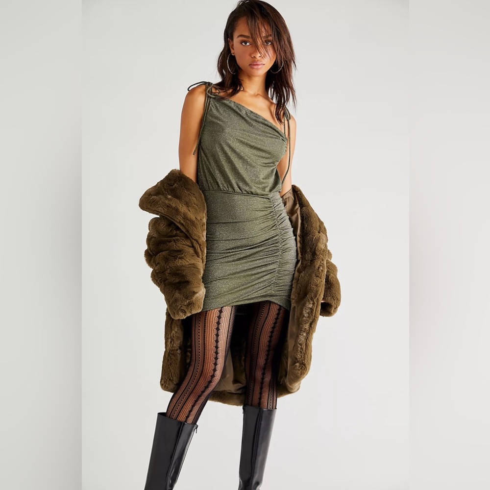 Free People Poppy Mini Dress in It Green